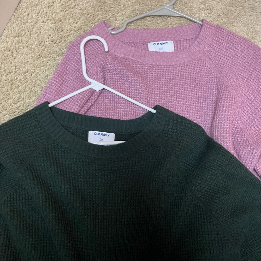 Two Old Navy Women's Crew Neck Sweaters